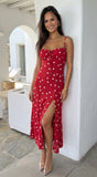 Romelia Polka Dot Maxi Dress Red