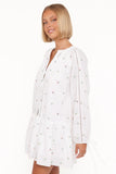 Hart Long Sleeve Mini Dress White Floral