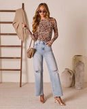 Honeyed Muse Mesh Mock Neck Top