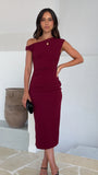 Lilah Midi Dress Wine