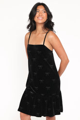 Eileen Mini Dress Black Velvet