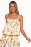Cosima Baby Doll Top Yellow Floral