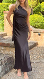 Halle One Shoulder Maxi Dress Black