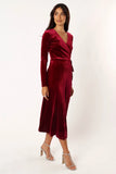 Darby Long Sleeve Midi Dress Burgundy