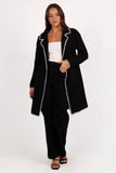 Oaklynn Contrast Stitch Coatigan Black