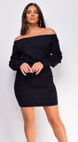 Raina Black Off Shoulder Mini Dress