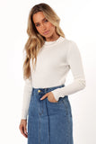 Tammy Ribbed Knit Top White