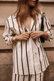 Silvia Button Down Shirt Cream Stripe
