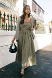 Kayt Strapless Dress Olive Green