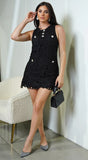 Belarus Crochet Lace Mini Dress Black