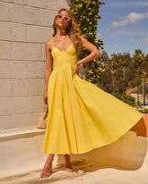 Glory Days Pleated Poplin Maxi Dress