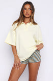 Pure Intent Oversized Short Sleeve Polo Shirt Lemon