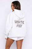 Offstage Printed Oversized Hoodie Grey Marle Leopard