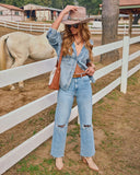 Boardwalk Cotton Blend Vintage Button Down Top