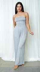 Novah Tube Jumpsuit Gray