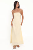 Cyrus Strapless Maxi Dress Butter Yellow