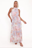 Caroline Maxi Halter Dress Multi Floral