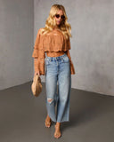 Cinnamon Trail Tiered Lace Crop Top