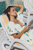 Mikaela Mini Dress Lemon Print