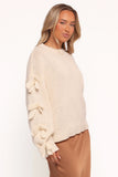 Lover Tie Sleeve Knit Sweater Ivory