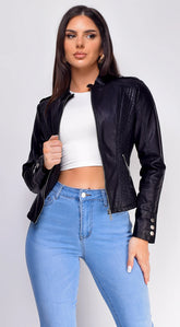 Boston Everyday PU Leather Jacket Black