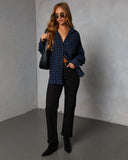 Keren Plaid Button Down Top