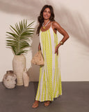 Summer Drift Abstract Striped Maxi Dress