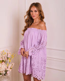 Inarah Eyelet Off The Shoulder Mini Dress