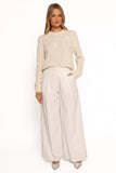 Medora Crewneck Sequin Knit Sweater Ivory