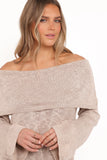 Indya Off Shoulder Top Oatmeal
