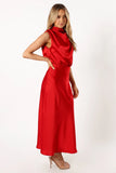 Anabelle Halter Neck Midi Dress Red