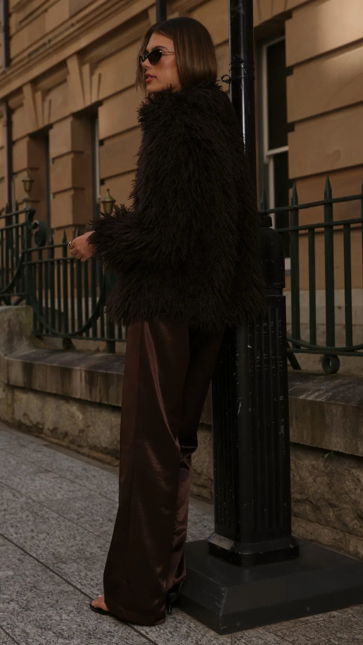 Chantelle Fur Jacket Chocolate