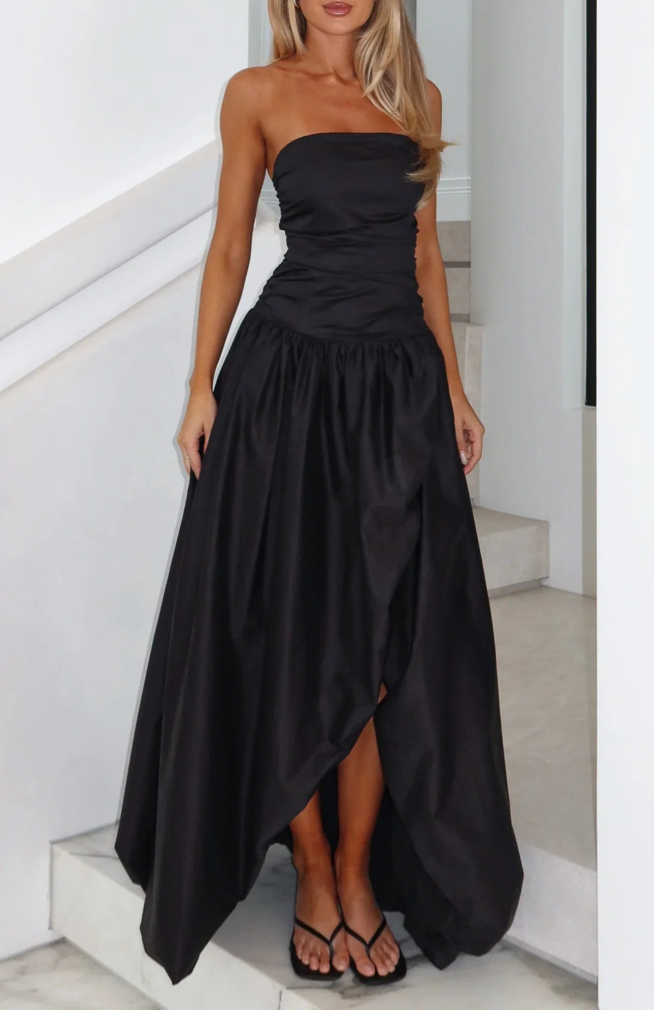 Keep My Promise Strapless Maxi Dress Black