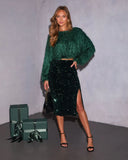 Midnight Garland Fuzzy Knit Sweater