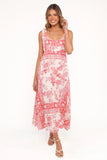 Valara Tie Shoulder Maxi Dress Rose Tile