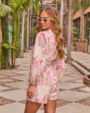 Blooming Petals Belted Floral Romper