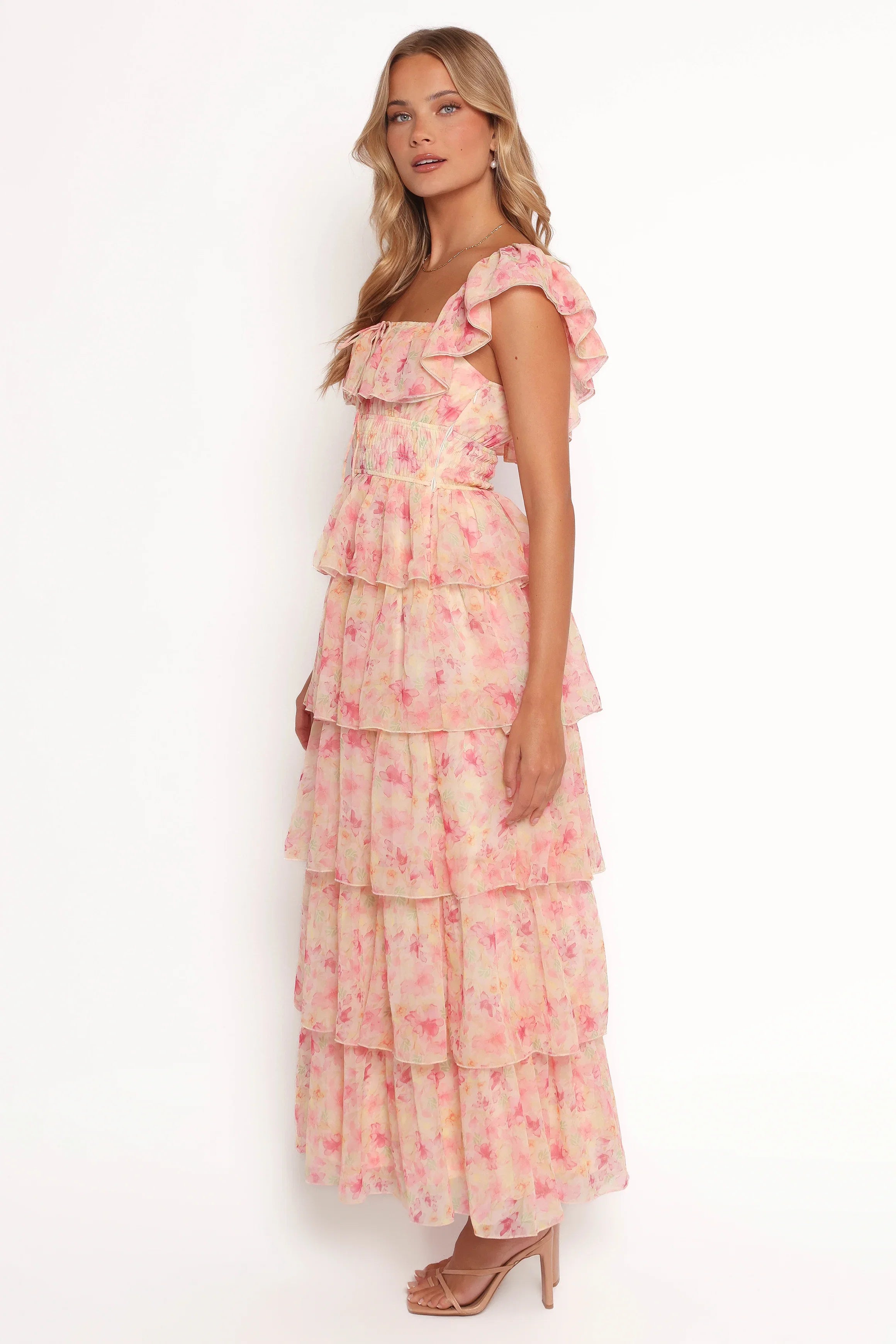 Belle Maxi Dress Pink Floral