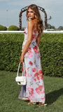 Karalina Maxi Dress Blue Pink Floral