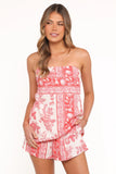 Rosemarie Strapless Top Rose Tile