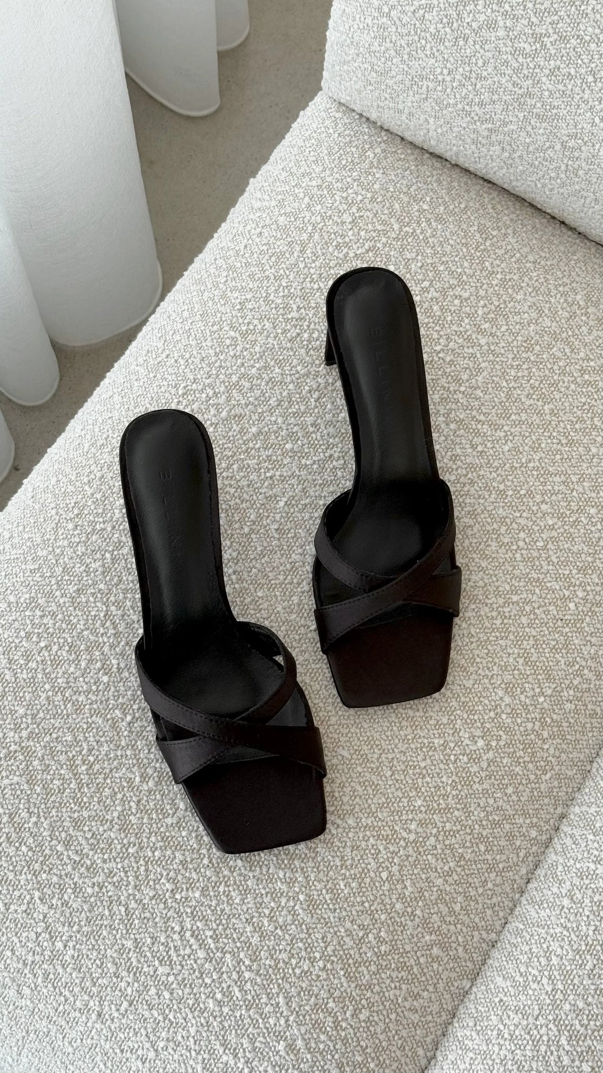 Kelsie Heels Black Satin
