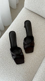 Kelsie Heels Black Satin