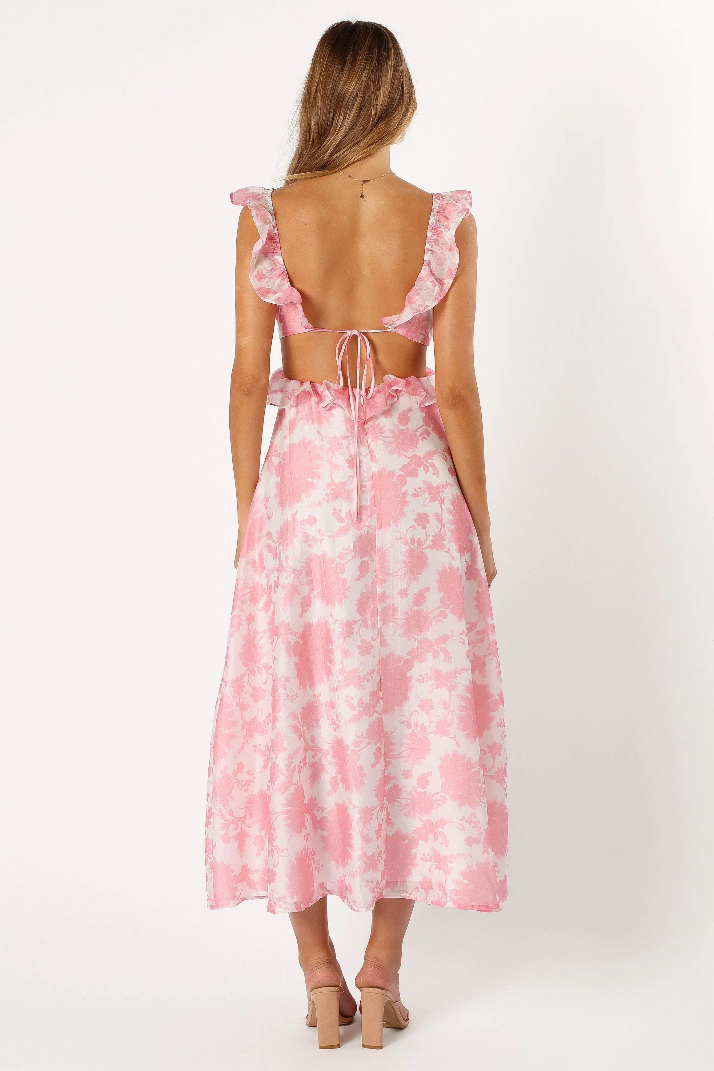 Rori Ruffle Maxi Dress Pink Floral