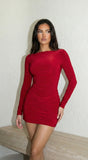 Maribel Ruched Mini Dress Red