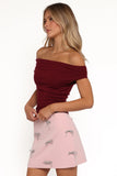 Darina Off Shoulder Top Bordeaux