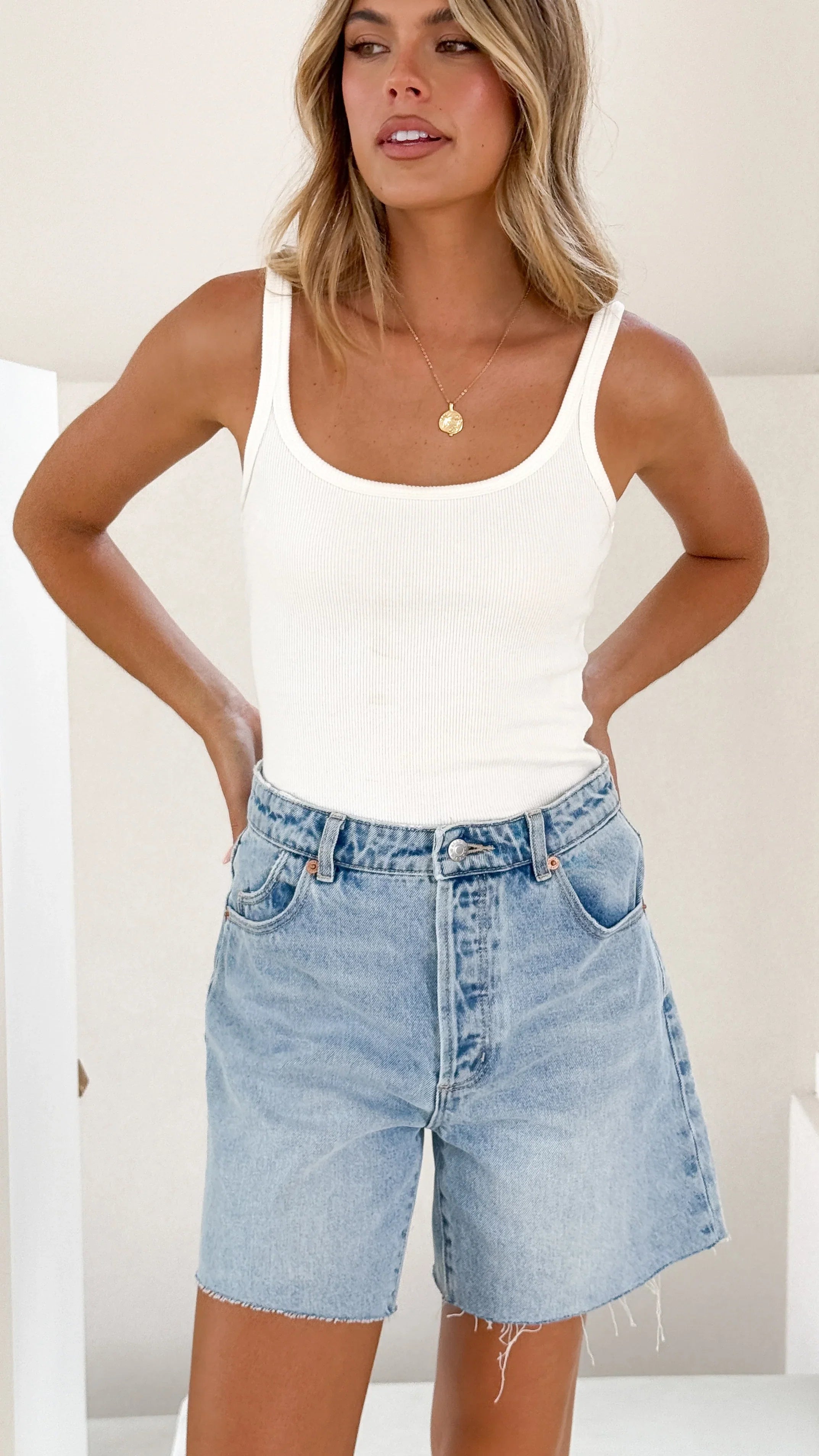 90S Relaxed Short Light Vintage Blue