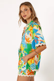 Harriet Button Down Top Malta Print