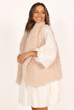 Chelsea Faux Fur Open Front Vest Eggshell