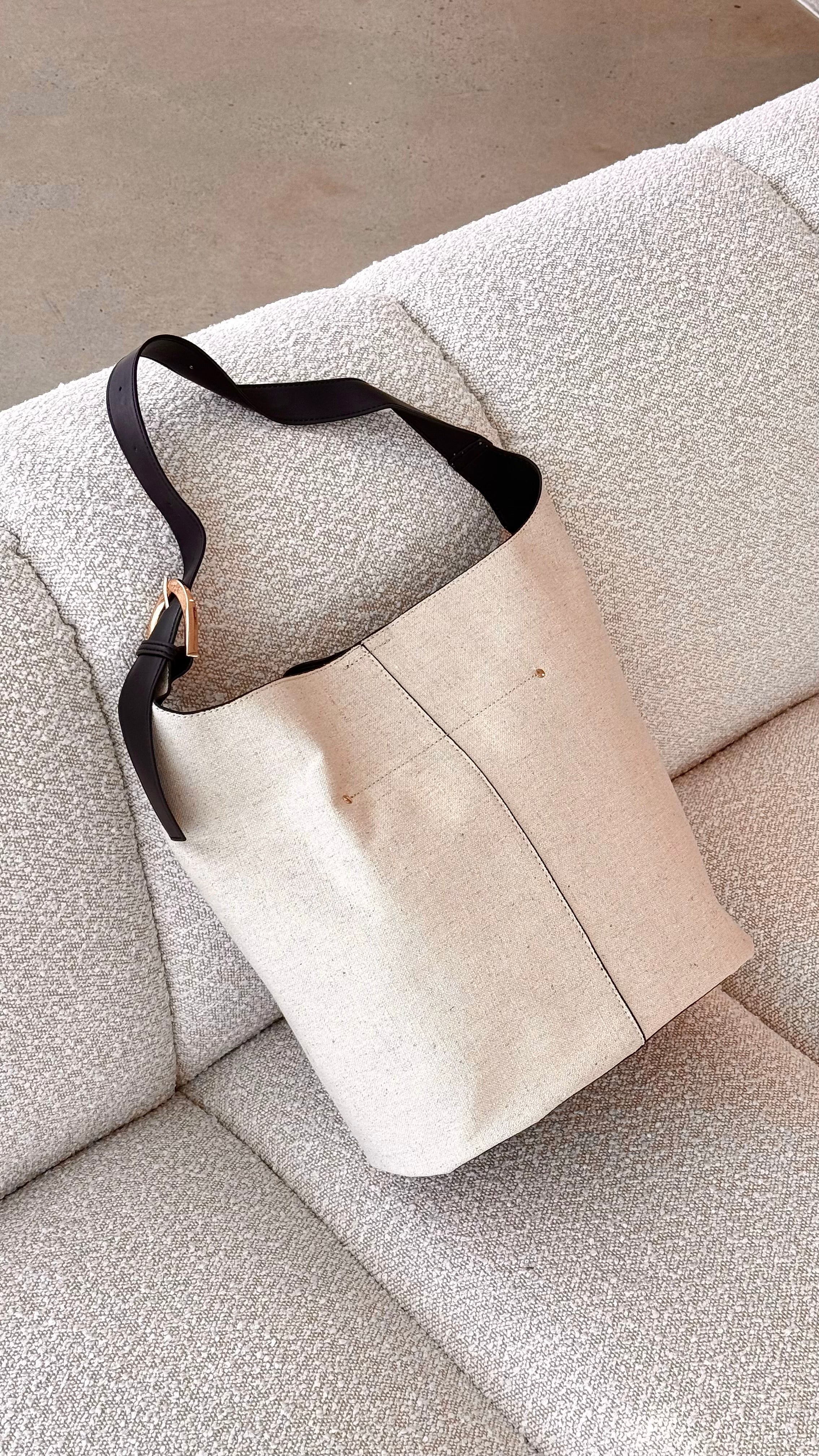 Cali Shoulder Bag Bone Linen