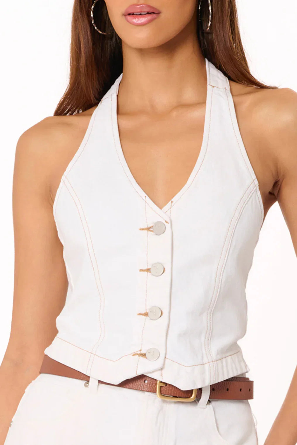 Abrand Denim Vest Porcelain