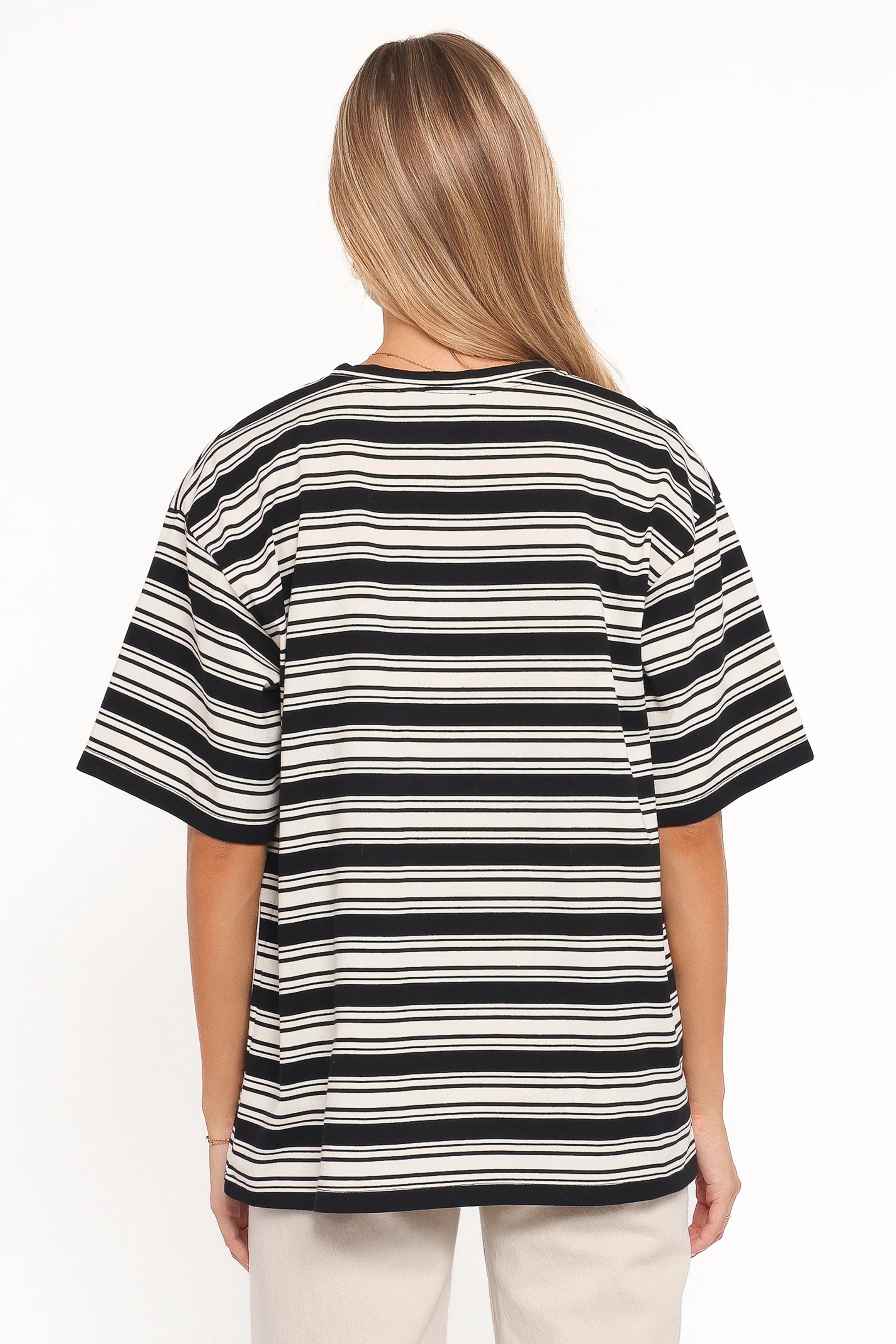 Zestora Tee Black Ivory Stripe